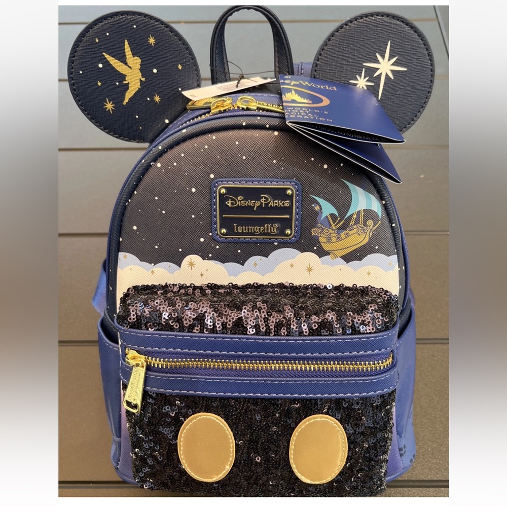 Mickey Mouse Main Attraction Loungefly Mini Backpack Peter Pan Flight MMMA New - Picture 1 of 4